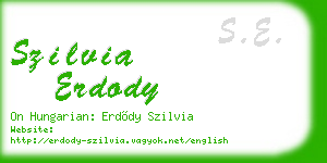 szilvia erdody business card